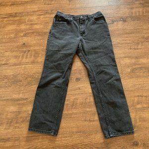 Vintage Lee Regular Fit Mens Jeans Size 34x30 Black Charcoal Denim Straight Leg